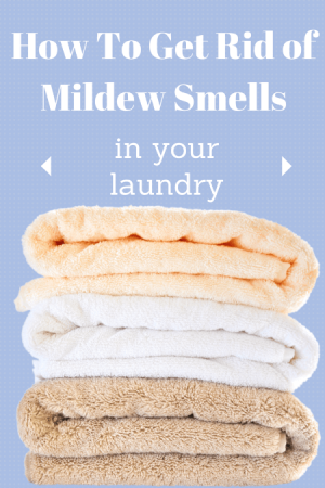 The easiest trick ever! No need to throw mildew towels in the rag bag anymore with this easy laundry tip to get the mildew smell out of towels and clothes!